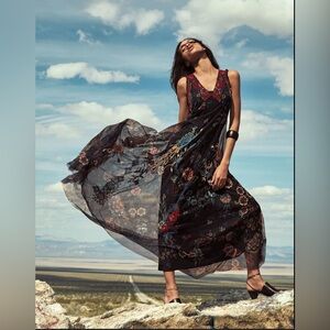 NWOT Tags Johnny Was Genjy embroidered mesh dress. Size Small